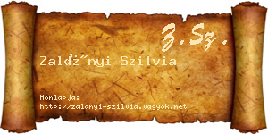 Zalányi Szilvia névjegykártya