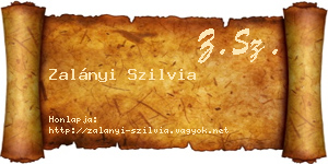 Zalányi Szilvia névjegykártya
