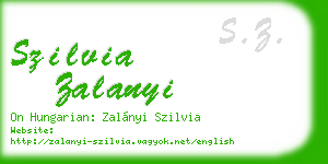 szilvia zalanyi business card