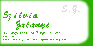 szilvia zalanyi business card